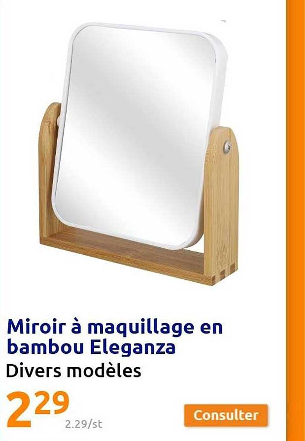 Miroir à Maquillage En Bambou Eleganza