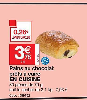 pains au chocolat prêts à cuire en cuisine