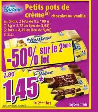 petits pots de crème la laitière nestlé