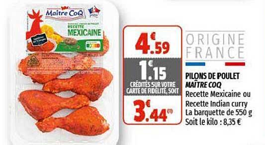 pilons de poulet maître coq