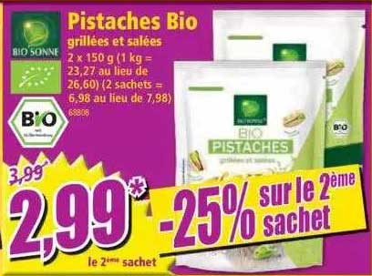 pistaches bio grillées et salées bio sonne