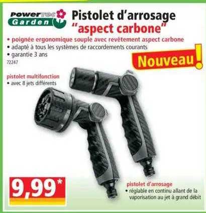 Pistolet D'arrosage "aspect Carbone" Powertec Garden