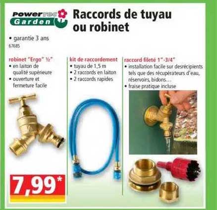 raccords de tuyau our robinet powertec garden