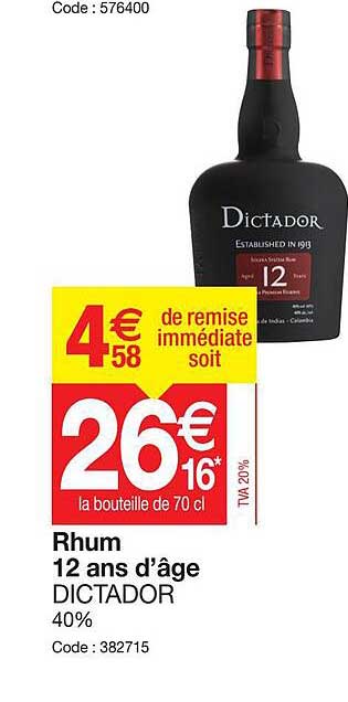 rhum 12 ans d'âge dictador