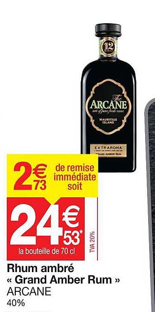 Rhum Ambré «grand Amber Rum» Arcane