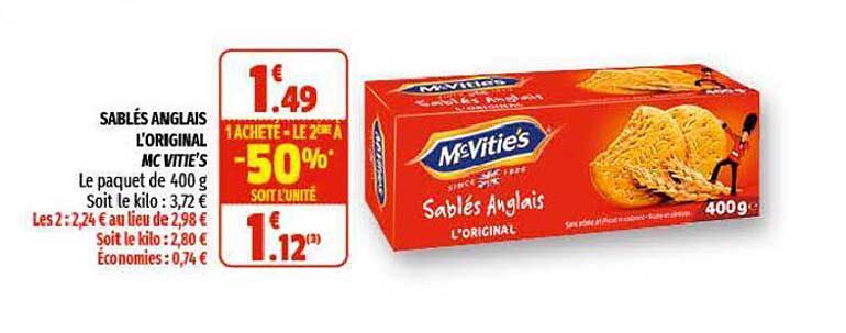 sablés anglais l'original  mc vitie's