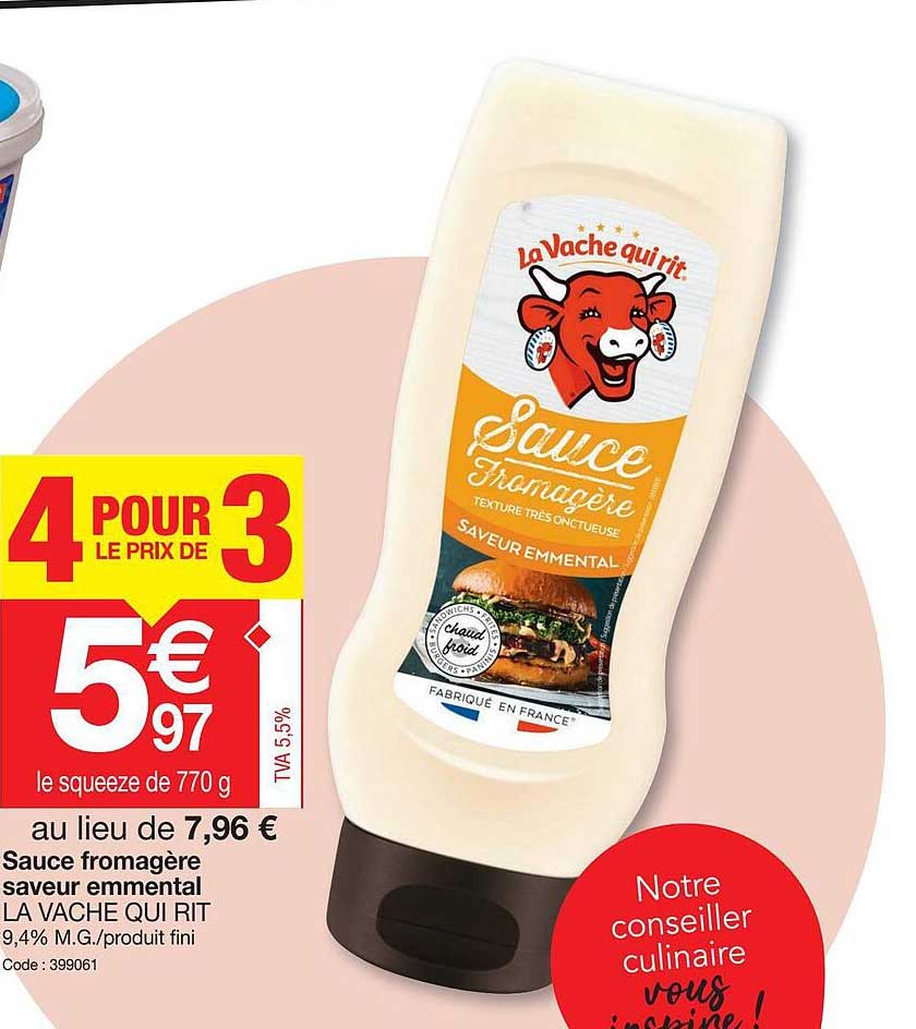 sauce fromagère saveur emmental la vache qui rit