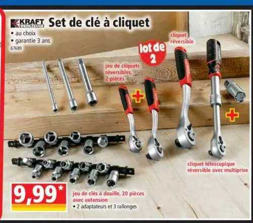 set de clé à cliquet kraft werkzeuge