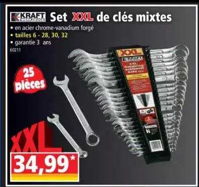 set xxl de clés mixtes kraft werkzeuge