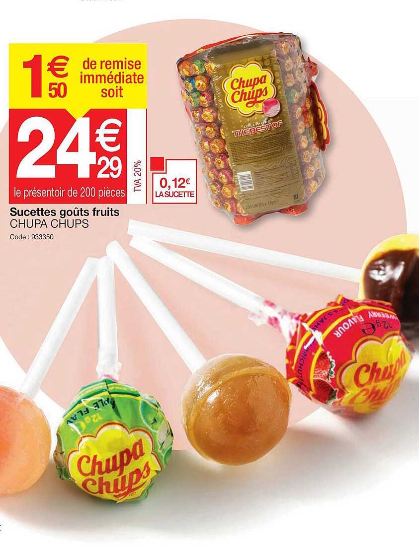 sucettes goûts fruit chupa chups