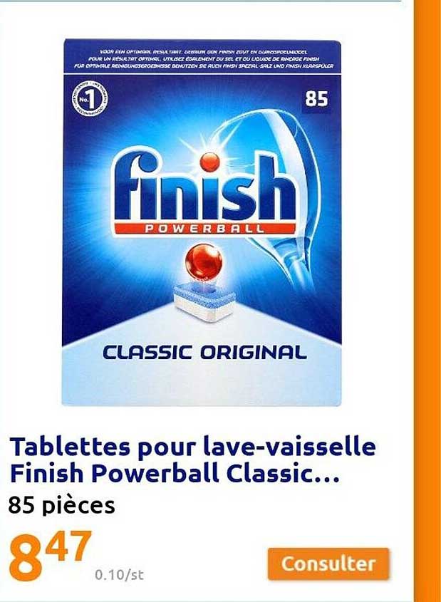 tablettes pour lave-vaisselle finish powerball classic...