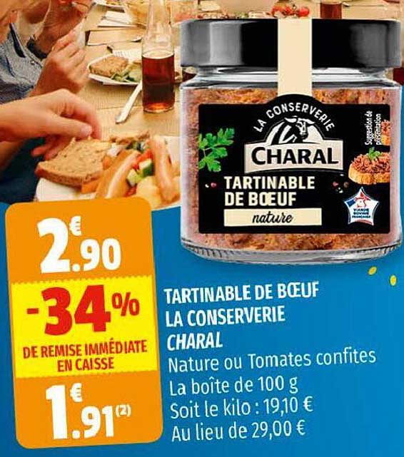 tartinable de bœuf la conserverie charal