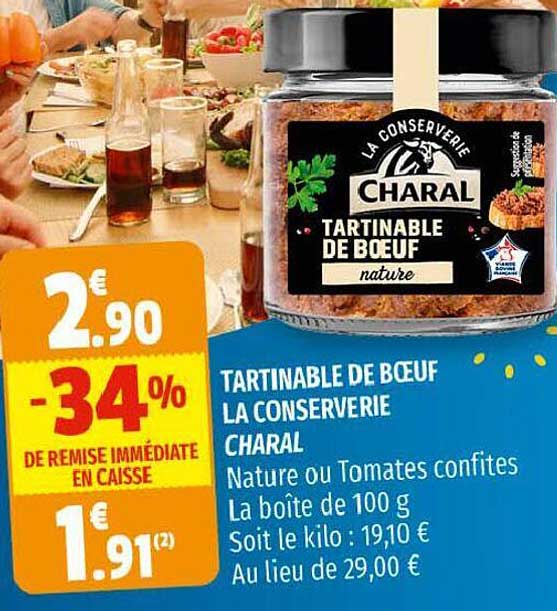 tartinable de bœuf la conserverie charal