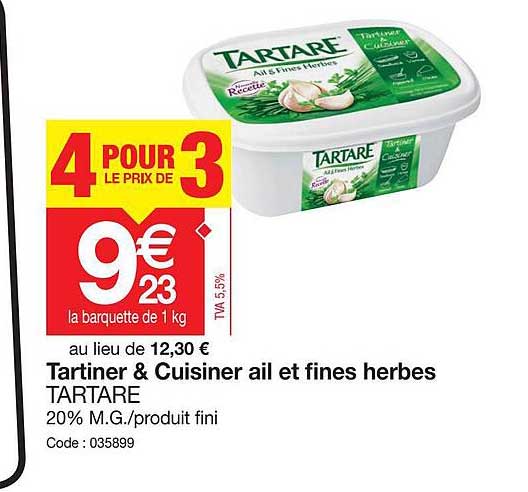 tartiner & cuisiner ail et fines herbes tartare