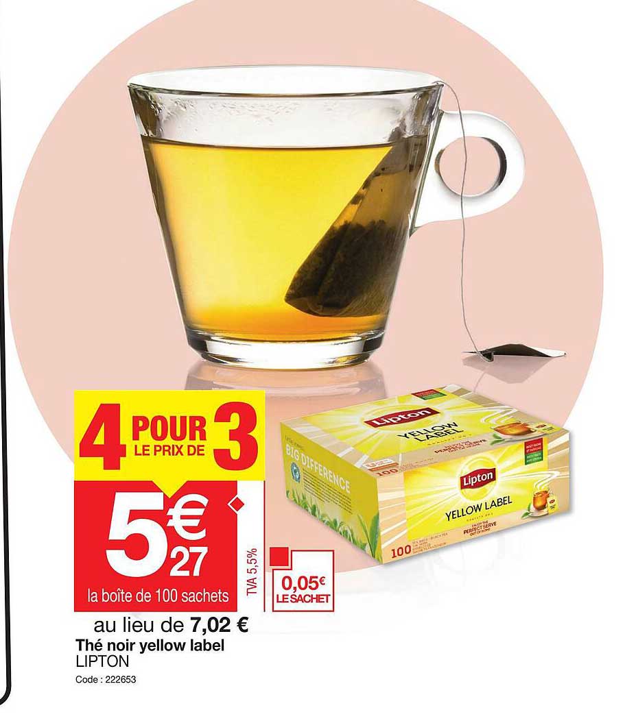 thé noir yellow label lipton