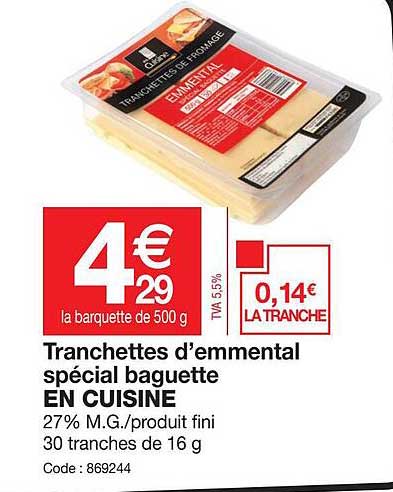 Tranchettes D'emmental Spécial Baguette En Cuisine