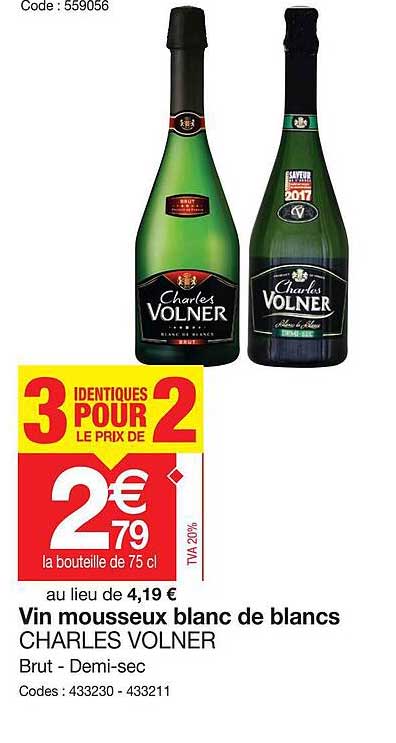 vin mousseux blanc de blancs charles volner
