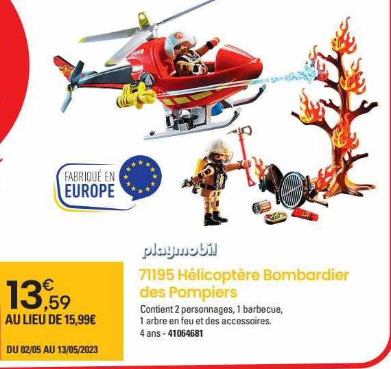71195 hélicoptère bombardier des pompiers playmobil
