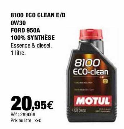 8100 eco clean e-d 0w30 ford 950A 100% synthèse motul