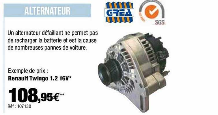 alternateur renault twingo 1.2 16v