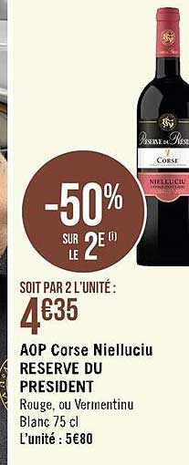Aop Corse Nielluciu Réserve Du Président