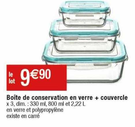 Boîte De Conservation En Verre + Couvercle