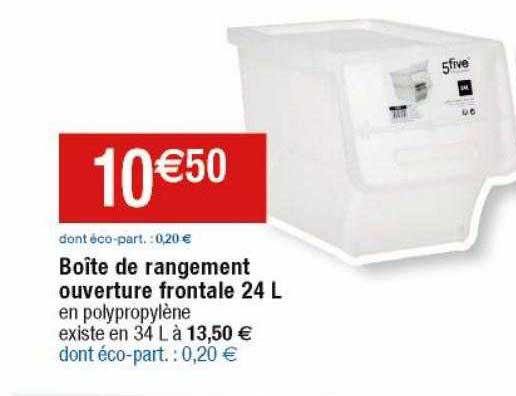 boîte de rangement ouverture frontale 24 l