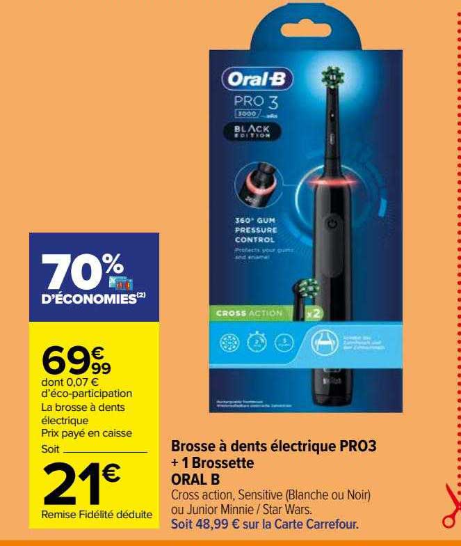 brosse à dents électrique pro3 + 1 brossette oral b