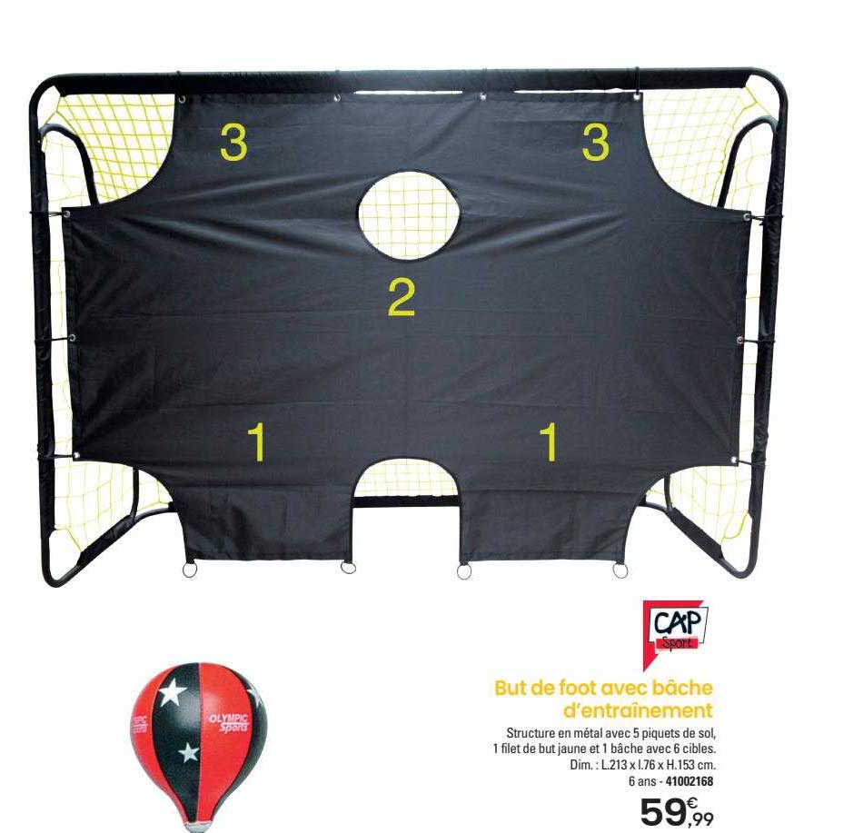 but de foot avec bâche d'entraînement