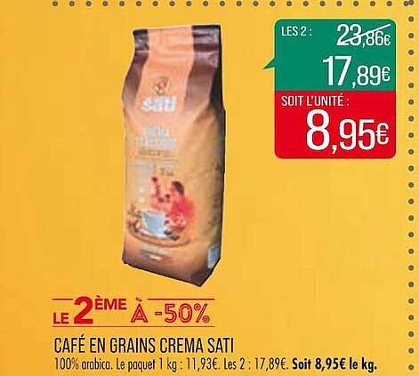 café en grains crema sati