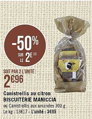 Canistrellis Au Citron Biscuiterie Maniccia