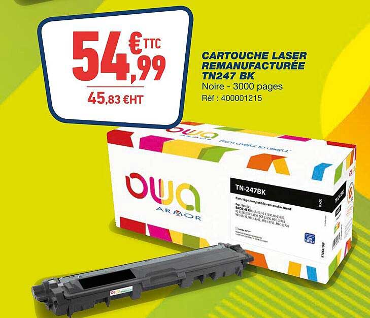 Cartouche Laser Remanufacturée Tn247 Bk