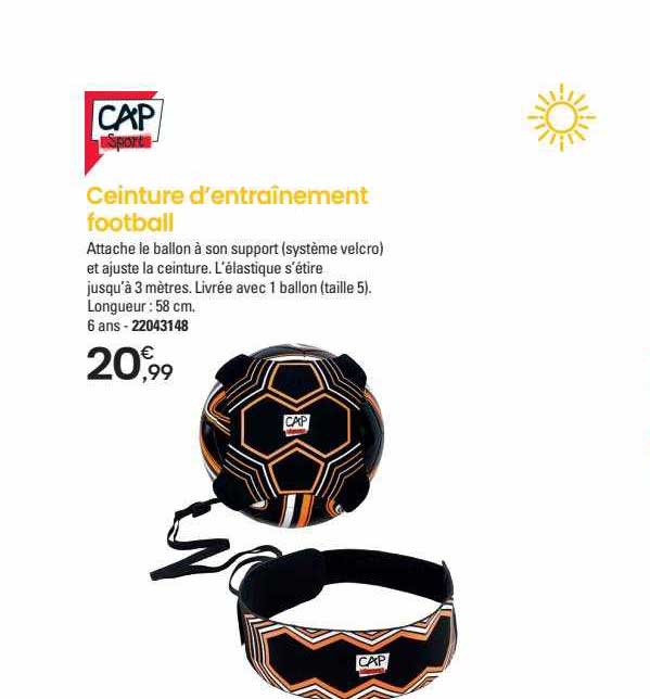 ceinture d'entraînement football cap sport