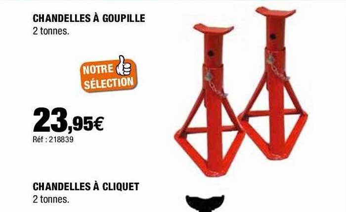 chandelles à goupille, chandelles à cliquet