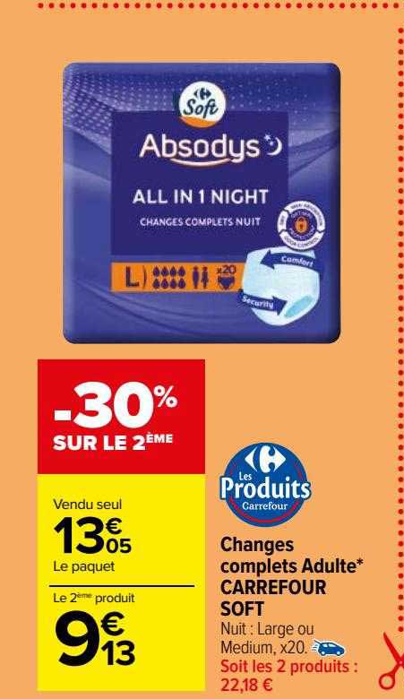 changes complets adulte carrefour soft