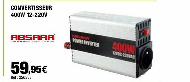 convertisseur 400w 12-220v absaar