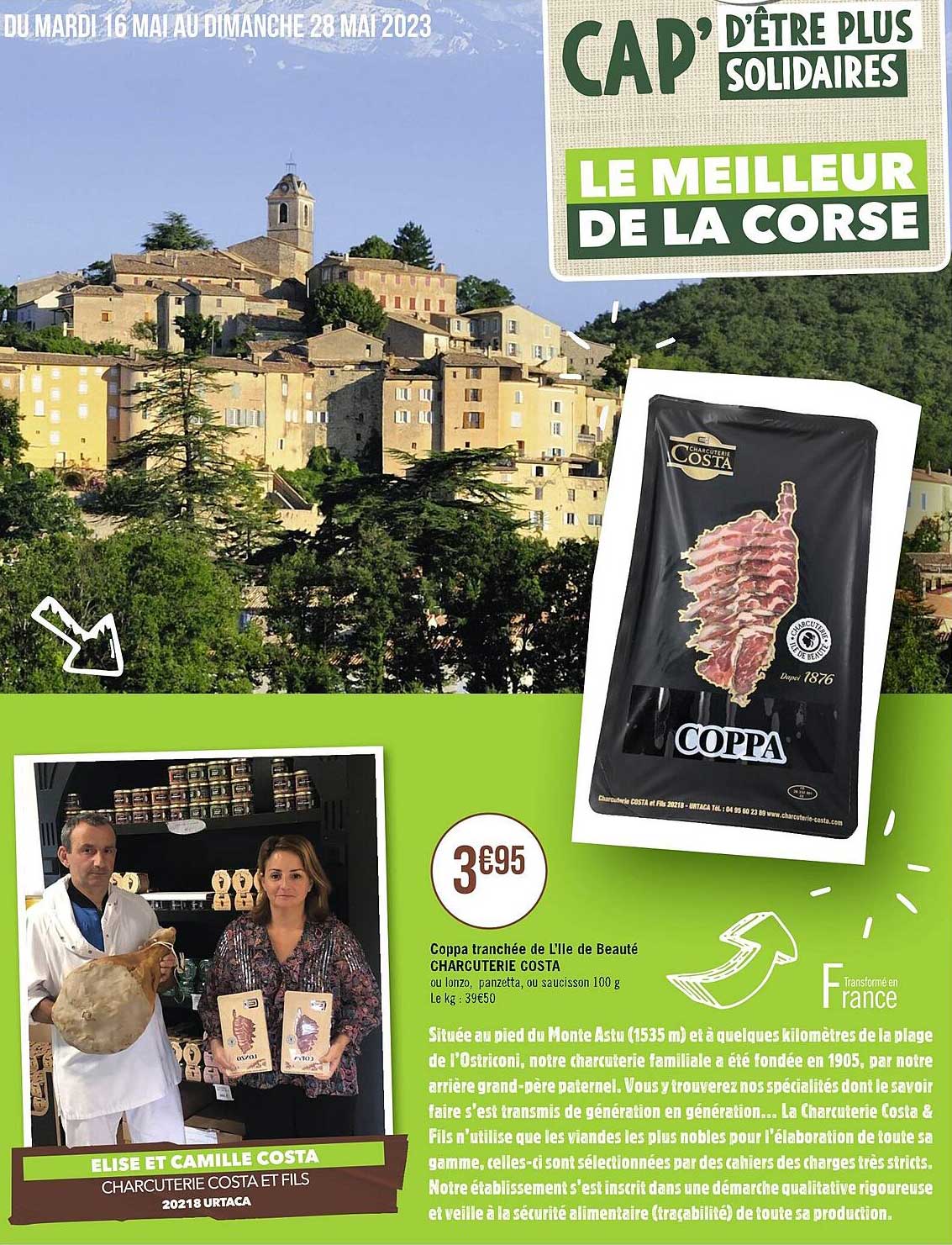 coppa tranchée de l'île de beauté charcuterie costa