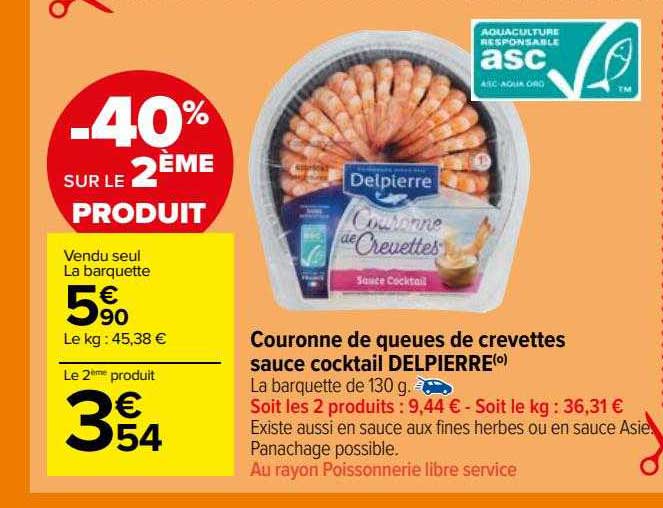 Couronne De Queues De Crevettes Sauce Cocktail Delpierre