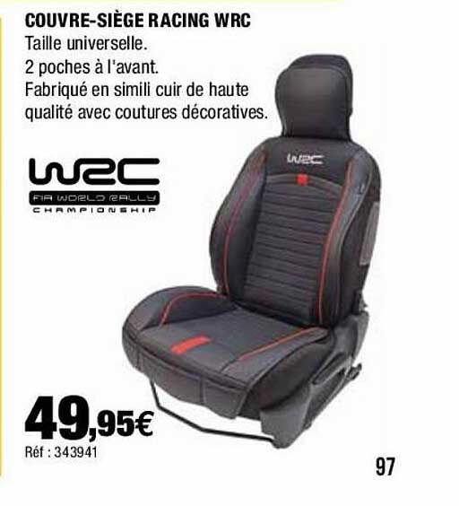 couvre-siège racing wrc