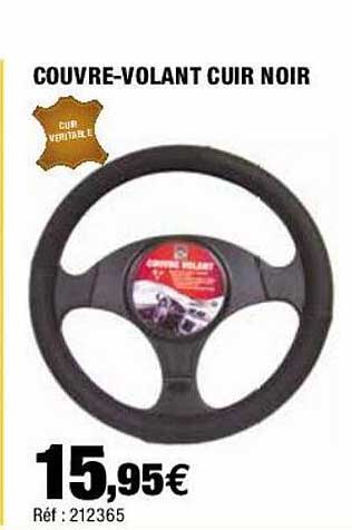 couvre-volant cuir noir