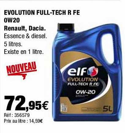 évolution Full-tech R Fe 0w20 Renault, Dacia Elf