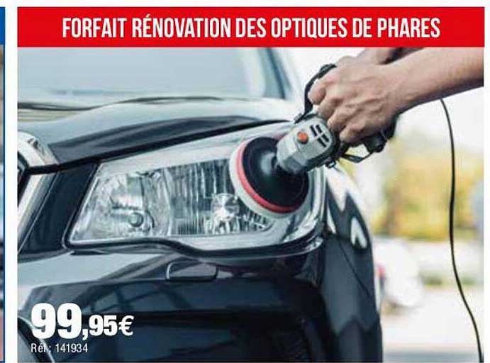 forfait rénovation des optiques de phares