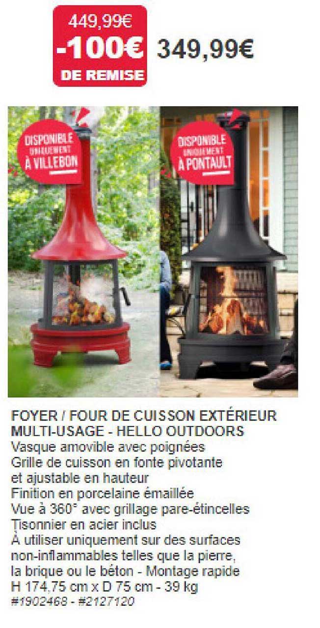 foyer-four de cuisson extérieur multi-usage - hello outdoors