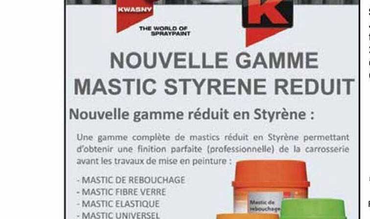 gamme mastic styrene réduit