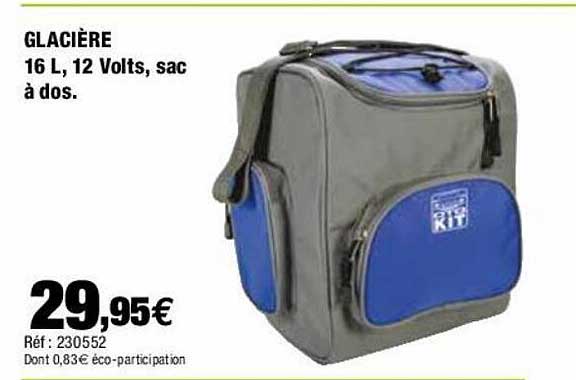 glacière 16l, 12 volts, sac à dos