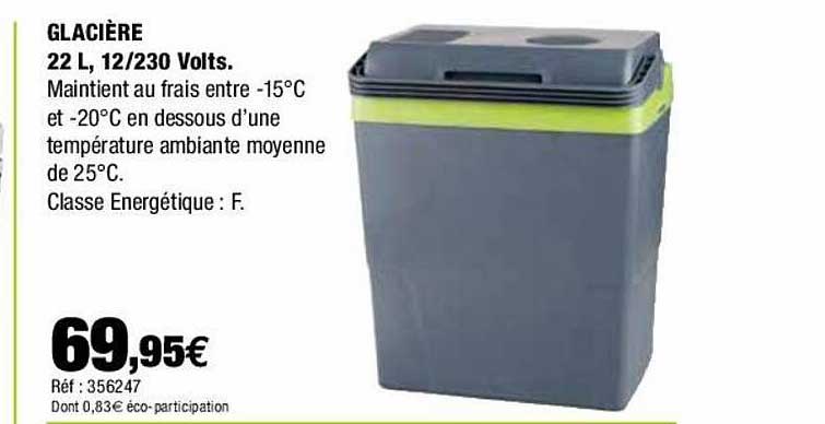 glacière 22l, 12-230 volts