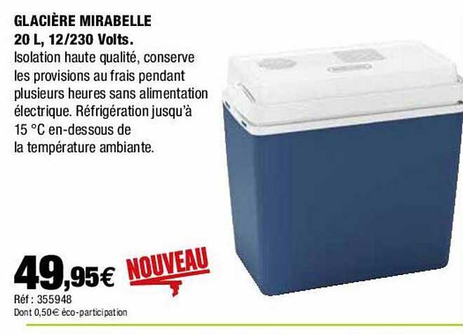 glacière mirabelle 20l, 12-230 volts