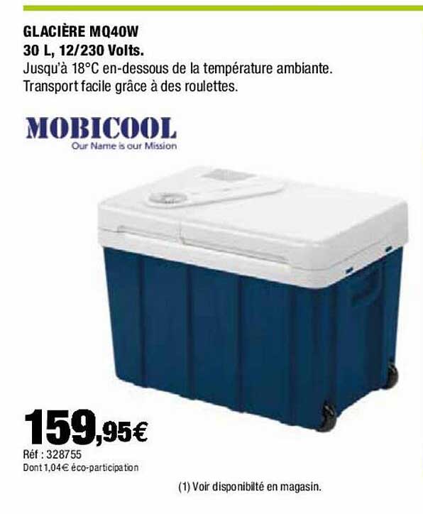 glacière mq40w 30l, 12-230 volts mobicool