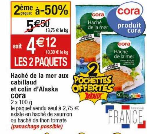 Haché De Lamer Aux Cabillaud Et Colin D'alaska Cora