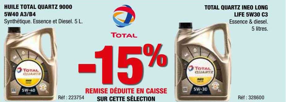 huile total quartz 9000 5w40 A3-b4, total quartz ineo long life 5w30 c3